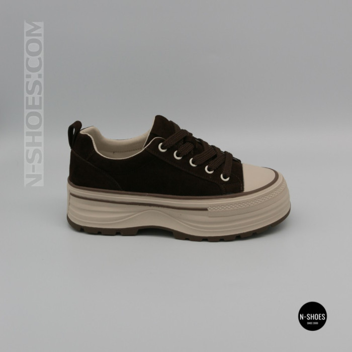 Трендові кеди Allsy 215399 Lonza 219914 6336 BROWN - платформа і натуральна замша