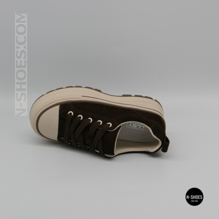 Трендові кеди Allsy 215399 Lonza 219914 6336 BROWN - платформа і натуральна замша