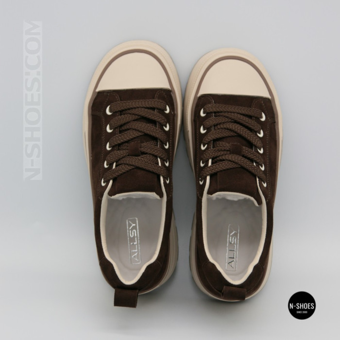 Трендові кеди Allsy 215399 Lonza 219914 6336 BROWN - платформа і натуральна замша