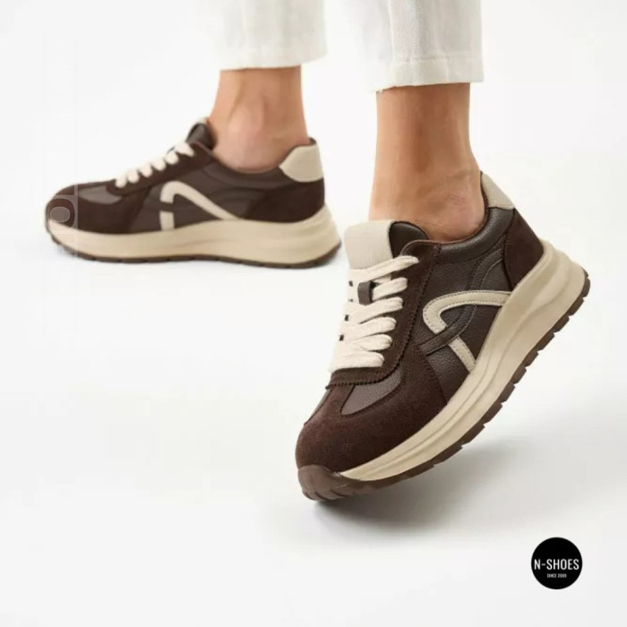 Жіночі кросівки Allsy 214854 3309-10 Lonza 219805 BROWN 6337 - тепло і стиль щодня