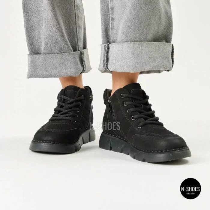 Тепло и комфорт: ботинки Allsy 220444 Lonza 220767 6338 BLACK NUBUK из нубука
