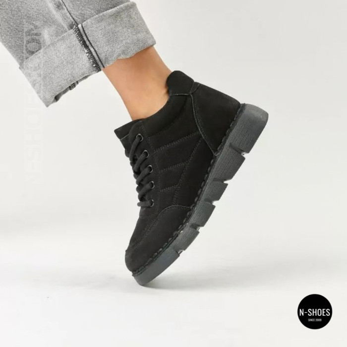 Тепло и комфорт: ботинки Allsy 220444 Lonza 220767 6338 BLACK NUBUK из нубука
