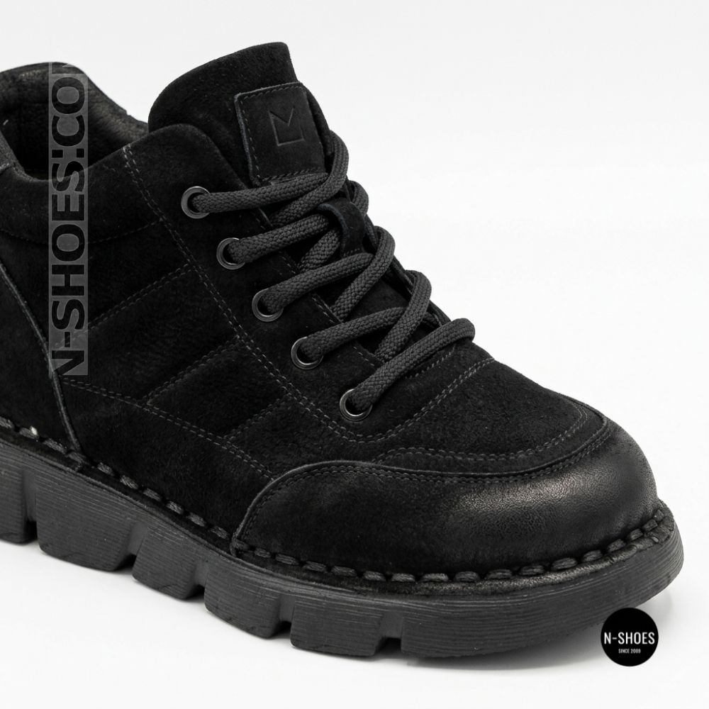 Тепло і комфорт: черевики Allsy 220444 86780-1 6338 BLACK NUBUK з нубука