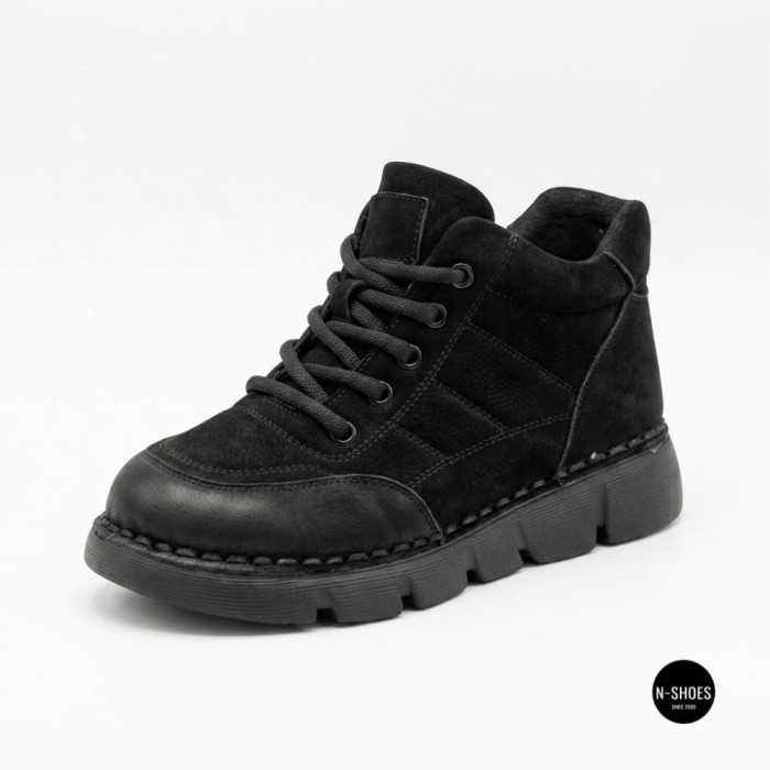 Тепло і комфорт: черевики Allsy 220444 86780-1 Lonza 220767 6338 BLACK NUBUK з нубука