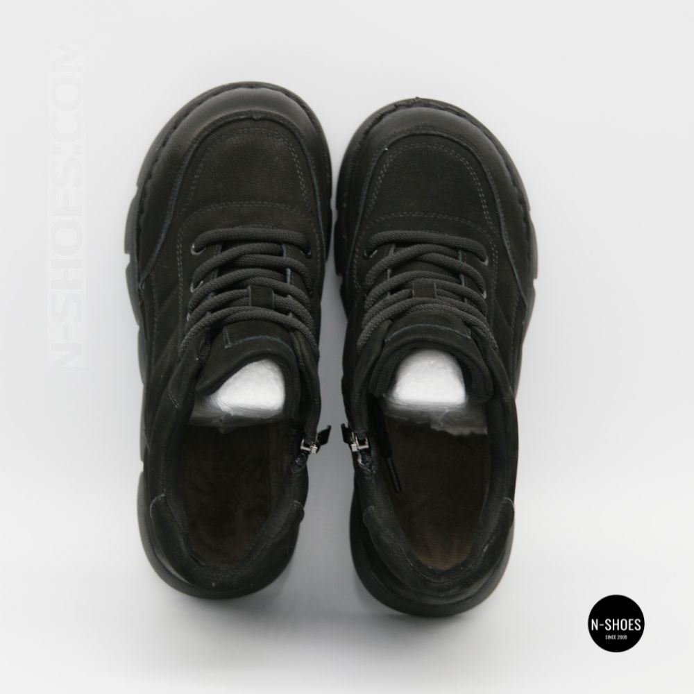 Тепло і комфорт: черевики Allsy 220444 86780-1 6338 BLACK NUBUK з нубука