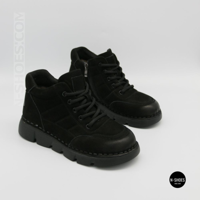 Тепло і комфорт: черевики Allsy 220444 86780-1 Lonza 220767 6338 BLACK NUBUK з нубука
