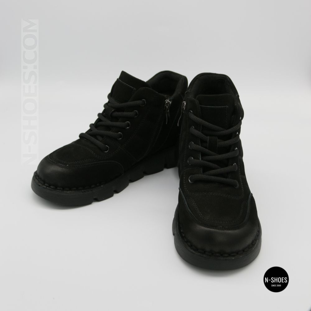 Тепло і комфорт: черевики Allsy 220444 86780-1 6338 BLACK NUBUK з нубука