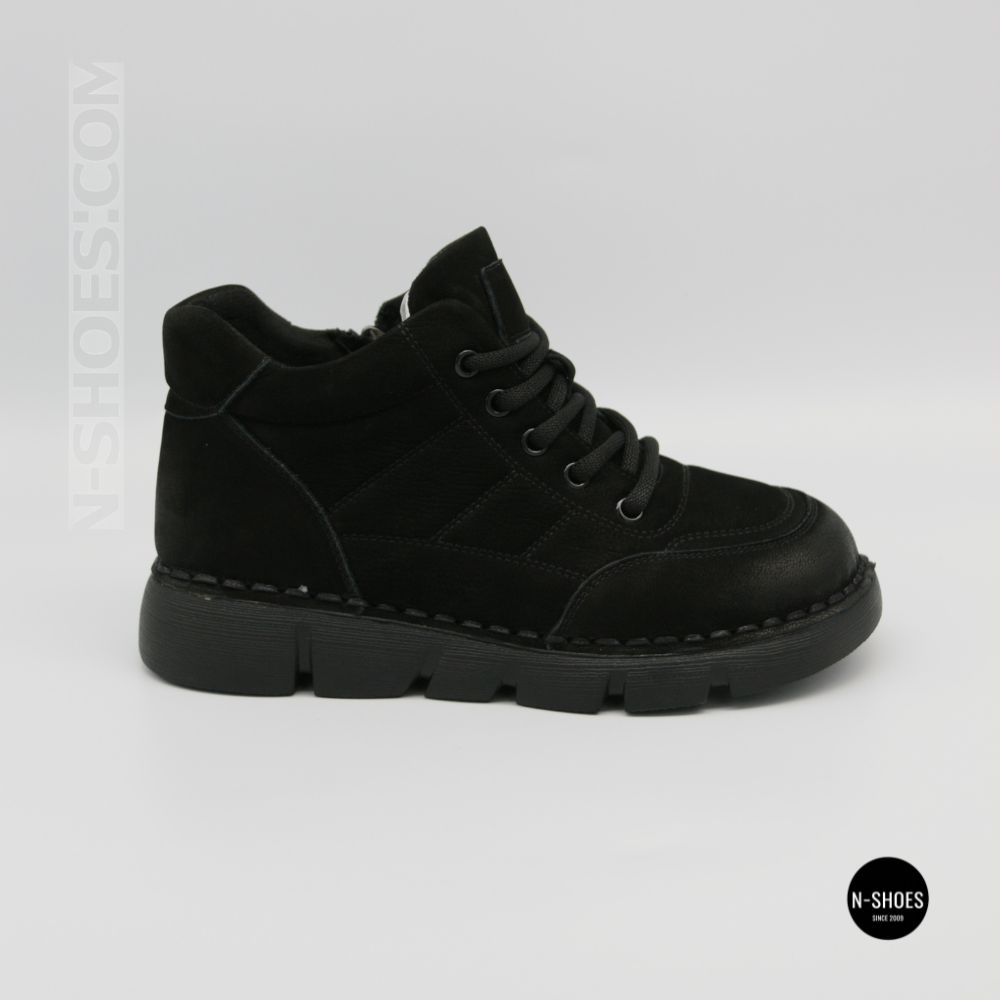 Тепло і комфорт: черевики Allsy 220444 86780-1 6338 BLACK NUBUK з нубука
