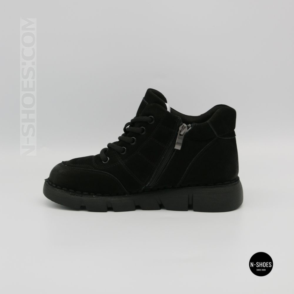Тепло і комфорт: черевики Allsy 220444 86780-1 6338 BLACK NUBUK з нубука