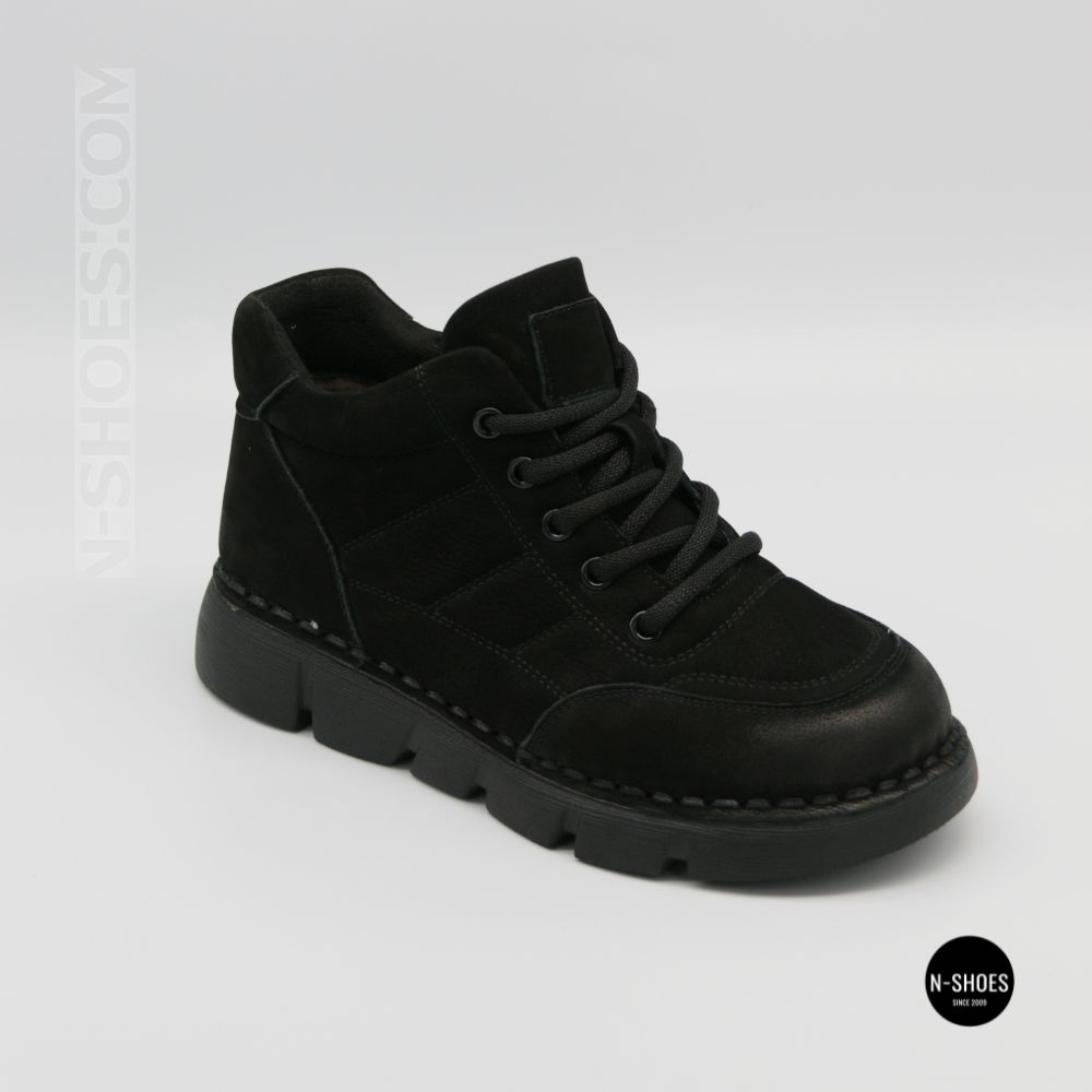 Тепло і комфорт: черевики Allsy 220444 86780-1 6338 BLACK NUBUK з нубука