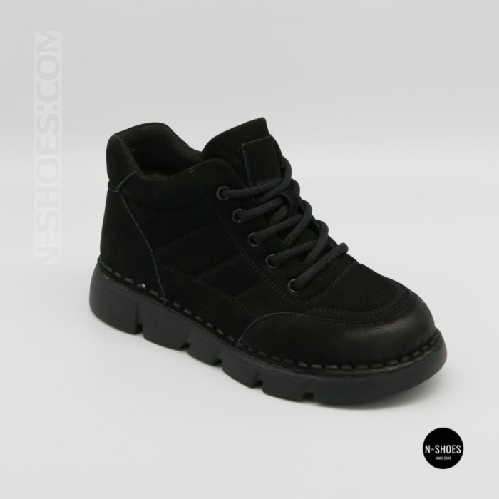 Тепло і комфорт: черевики Allsy 220444 86780-1 Lonza 220767 6338 BLACK NUBUK з нубука