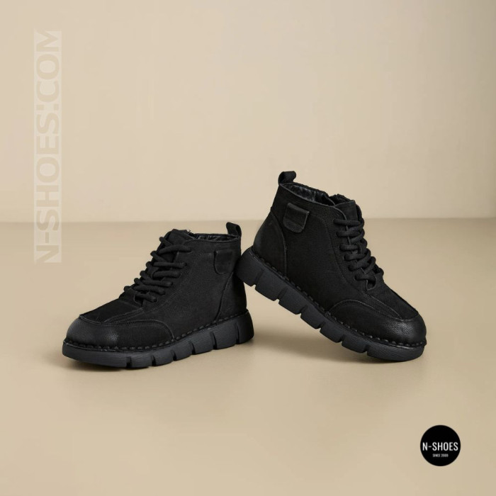 Тепло і комфорт: черевики Allsy 220444 86780-1 Lonza 220767 6338 BLACK NUBUK з нубука