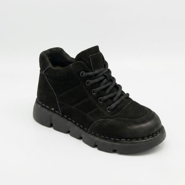 Тепло і комфорт: черевики Allsy 220444 86780-1 Lonza 220767 6338 BLACK NUBUK з нубука