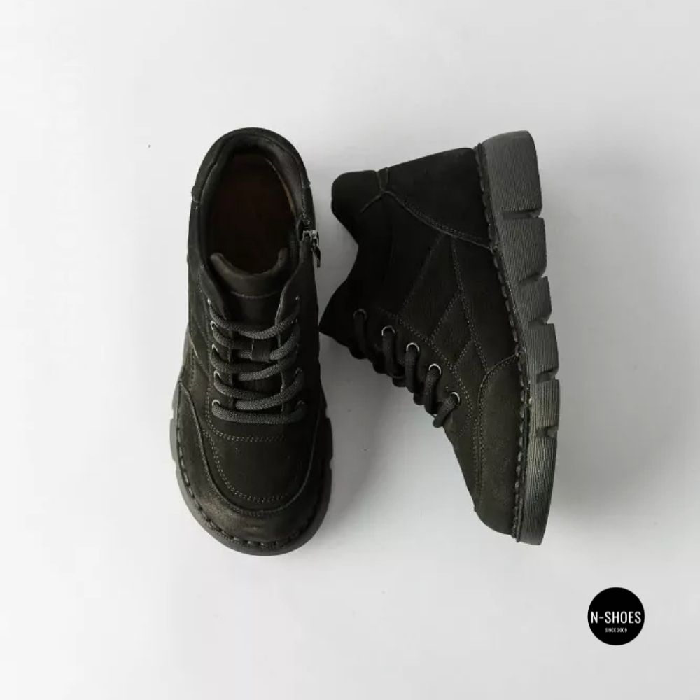Тепло і комфорт: черевики Allsy 220444 86780-1 Lonza 220767 6338 BLACK NUBUK з нубука