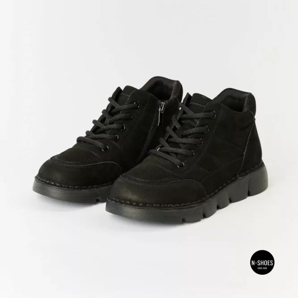 Тепло і комфорт: черевики Allsy 220444 86780-1 Lonza 220767 6338 BLACK NUBUK з нубука