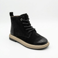 Women's demi leather boots Allsy 216616 25Z53R002-2 BLACK 6340 black atomic toe comfortable made of natural nubuck