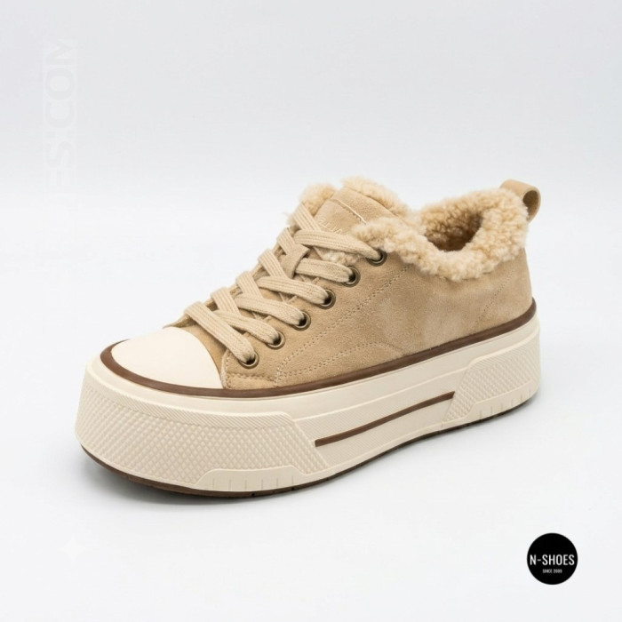 Зимові кеди на платформі Allsy 215159 BEIGE Lonza 219797 6342 - тепло замші та стиль