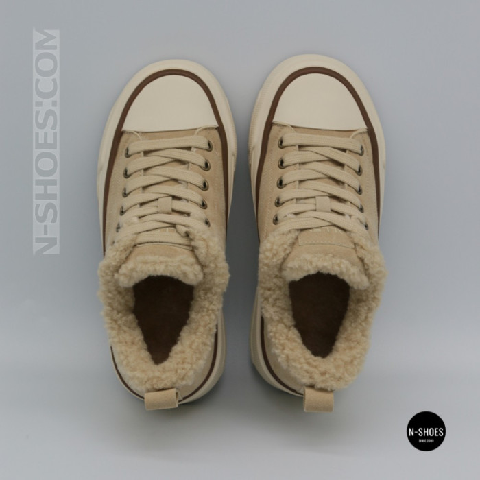 Зимові кеди на платформі Allsy 215159 BEIGE Lonza 219797 6342 - тепло замші та стиль
