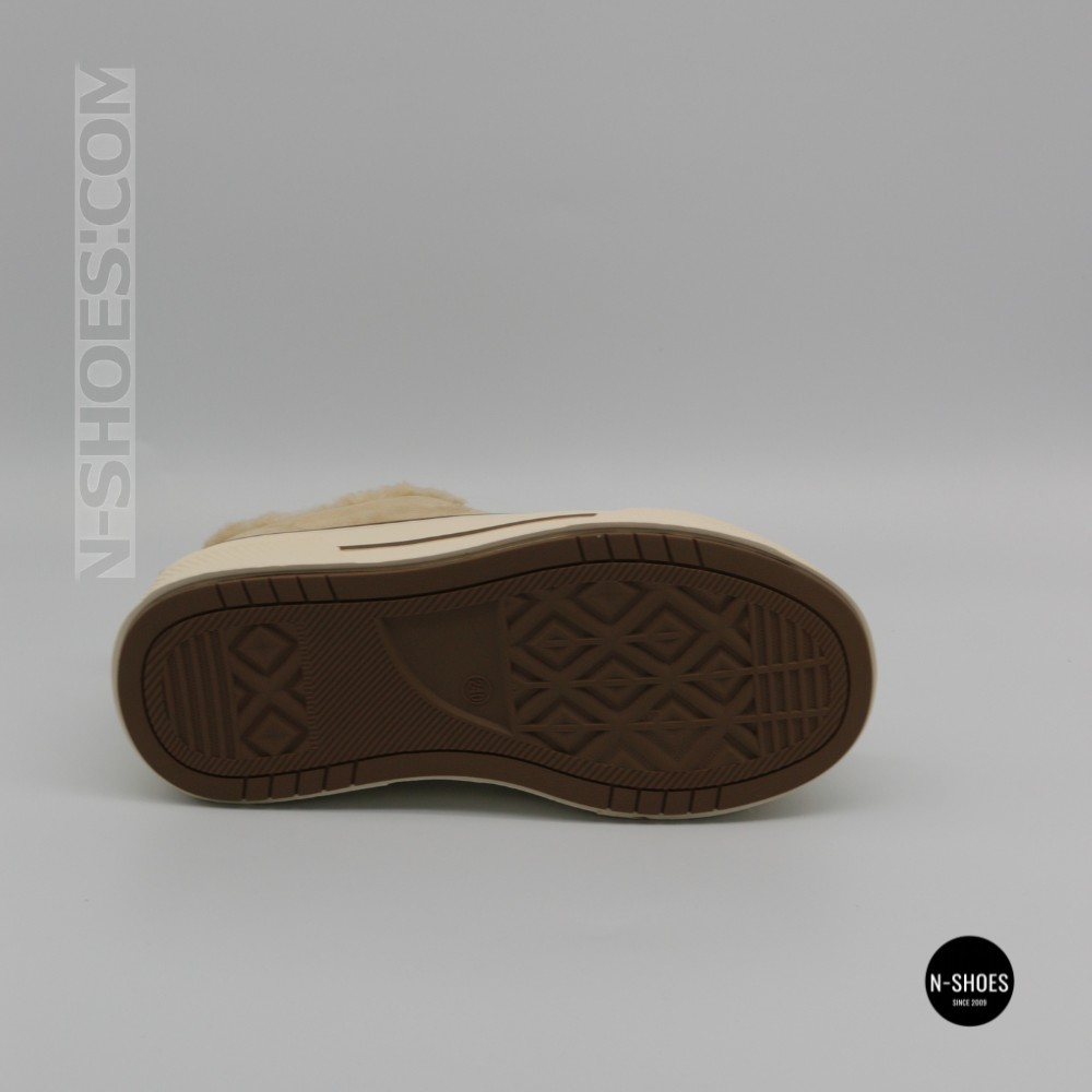 Зимние кеды на платформе Allsy 215159 BEIGE Lonza 219798 6342 - тепло замши и стиль