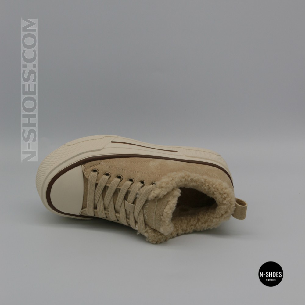 Зимние кеды на платформе Allsy 215159 BEIGE Lonza 219798 6342 - тепло замши и стиль