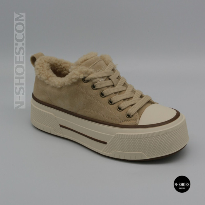 Зимові кеди на платформі Allsy 215159 BEIGE Lonza 219797 6342 - тепло замші та стиль