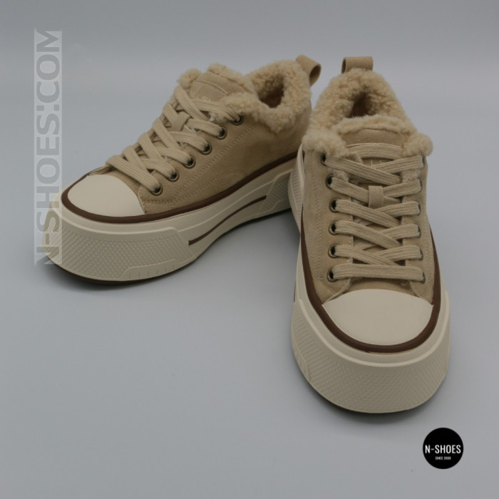 Зимові кеди на платформі Allsy 215159 BEIGE Lonza 219797 6342 - тепло замші та стиль