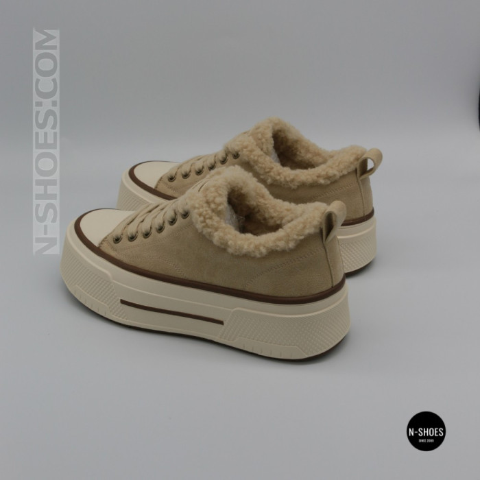 Зимові кеди на платформі Allsy 215159 BEIGE Lonza 219797 6342 - тепло замші та стиль