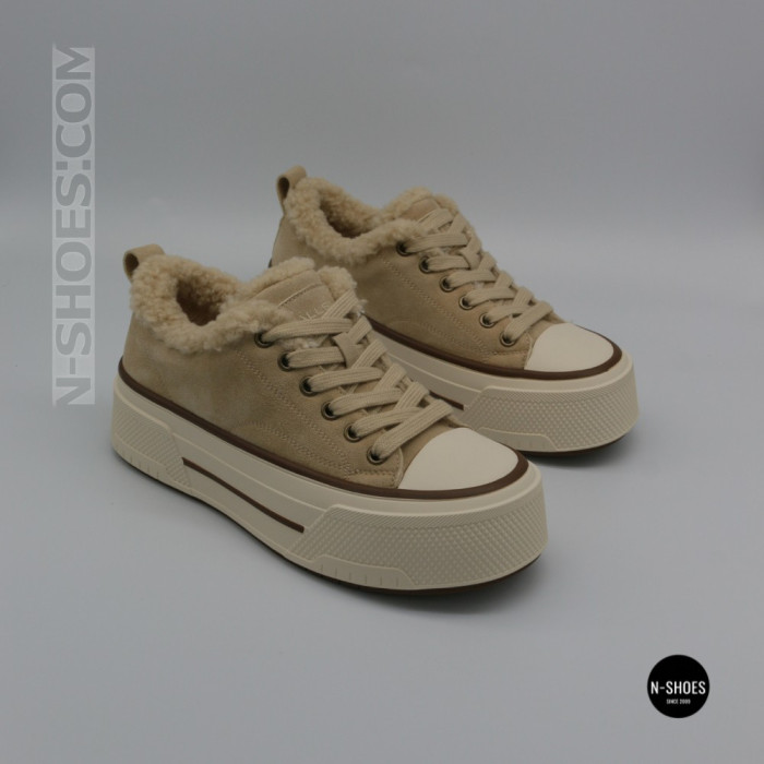 Зимові кеди на платформі Allsy 215159 BEIGE Lonza 219797 6342 - тепло замші та стиль