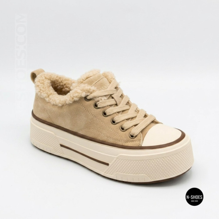 Зимові кеди на платформі Allsy 215159 BEIGE Lonza 219797 6342 - тепло замші та стиль