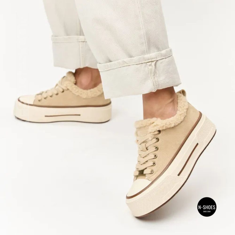 Зимові кеди на платформі Allsy 215159 BEIGE Lonza 219797 6342 - тепло замші та стиль