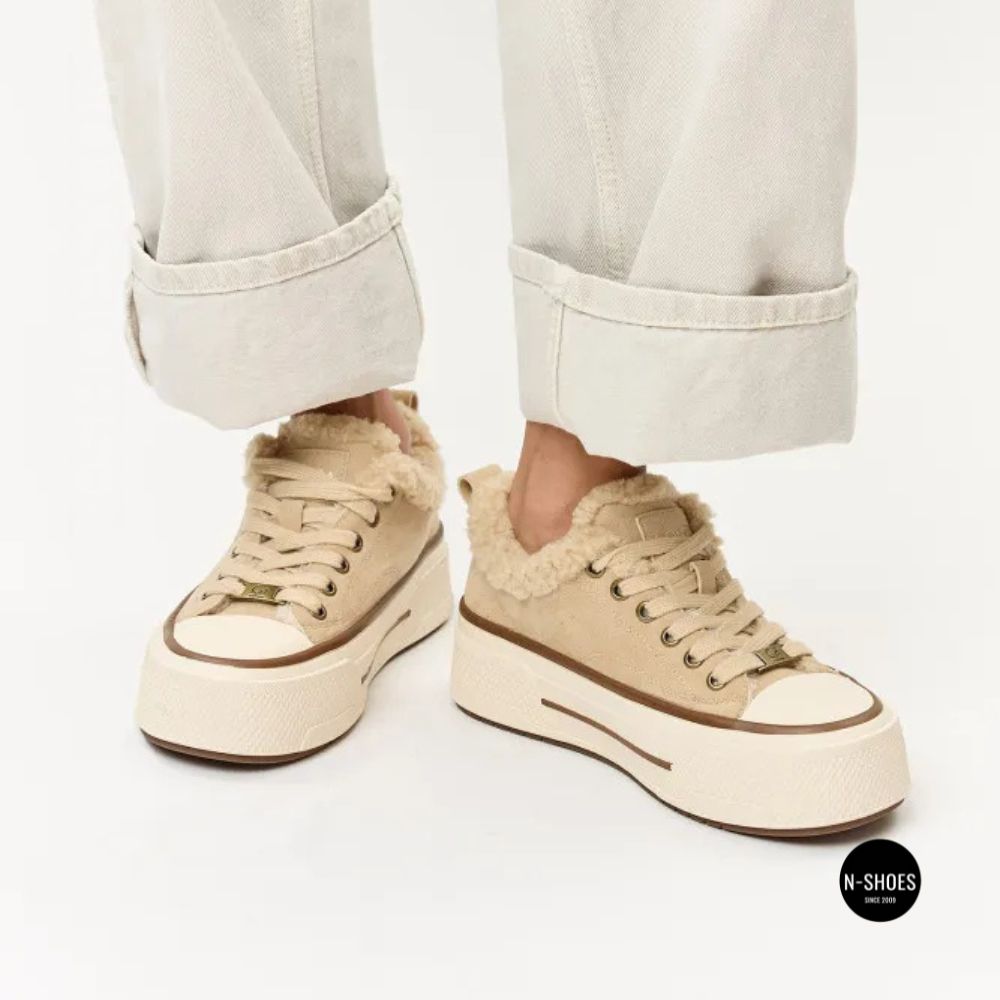 Зимові кеди на платформі Allsy 215159 BEIGE Lonza 219797 6342 - тепло замші та стиль