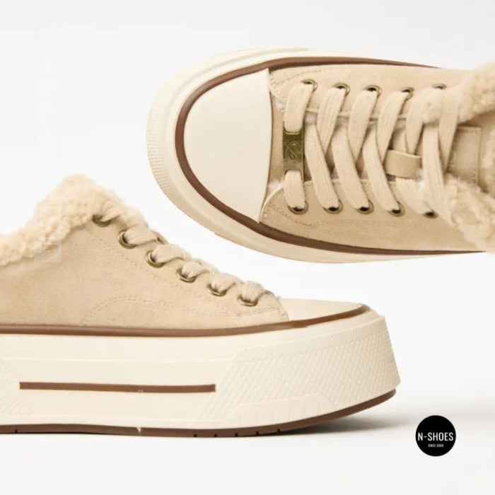 Зимові кеди на платформі Allsy 215159 BEIGE Lonza 219797 6342 - тепло замші та стиль