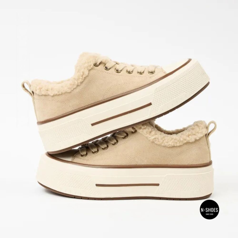 Зимові кеди на платформі Allsy 215159 BEIGE Lonza 219797 6342 - тепло замші та стиль