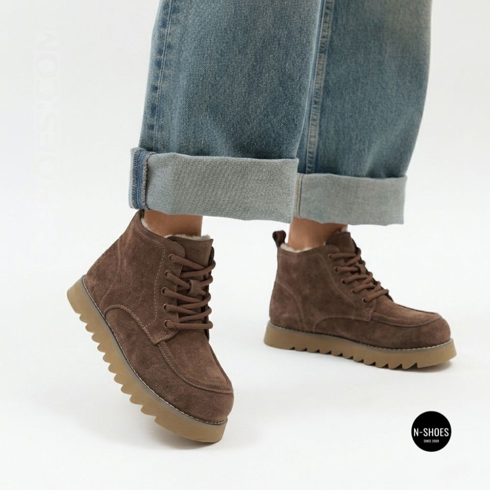 Черевики Allsy 216337 7257 BROWN SUEDE 6345 теплі на вовні