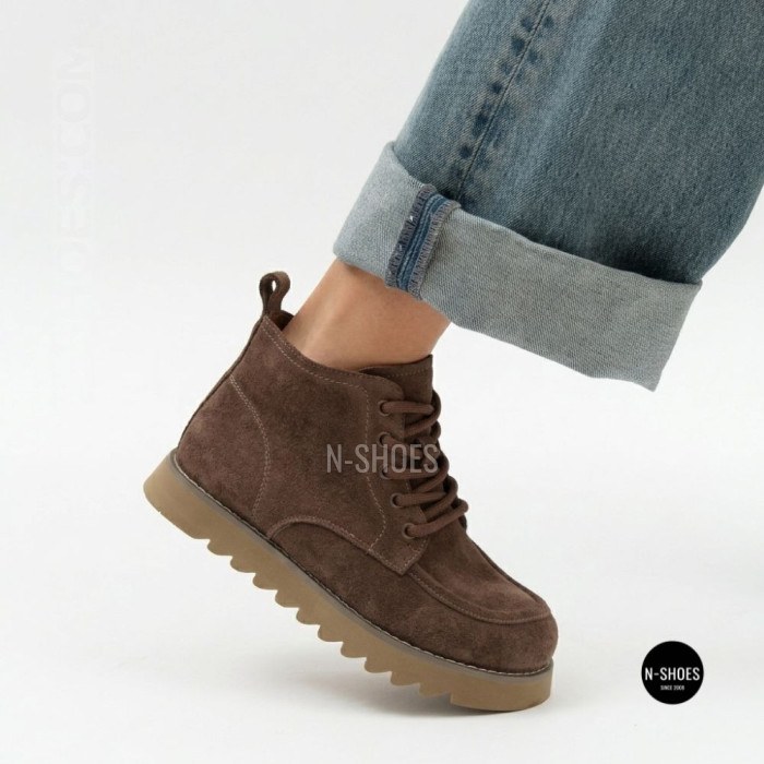 Черевики Allsy 216337 7257 BROWN SUEDE 6345 теплі на вовні