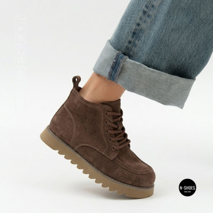 Черевики Allsy 216337 7257 BROWN SUEDE 6345 теплі на вовні