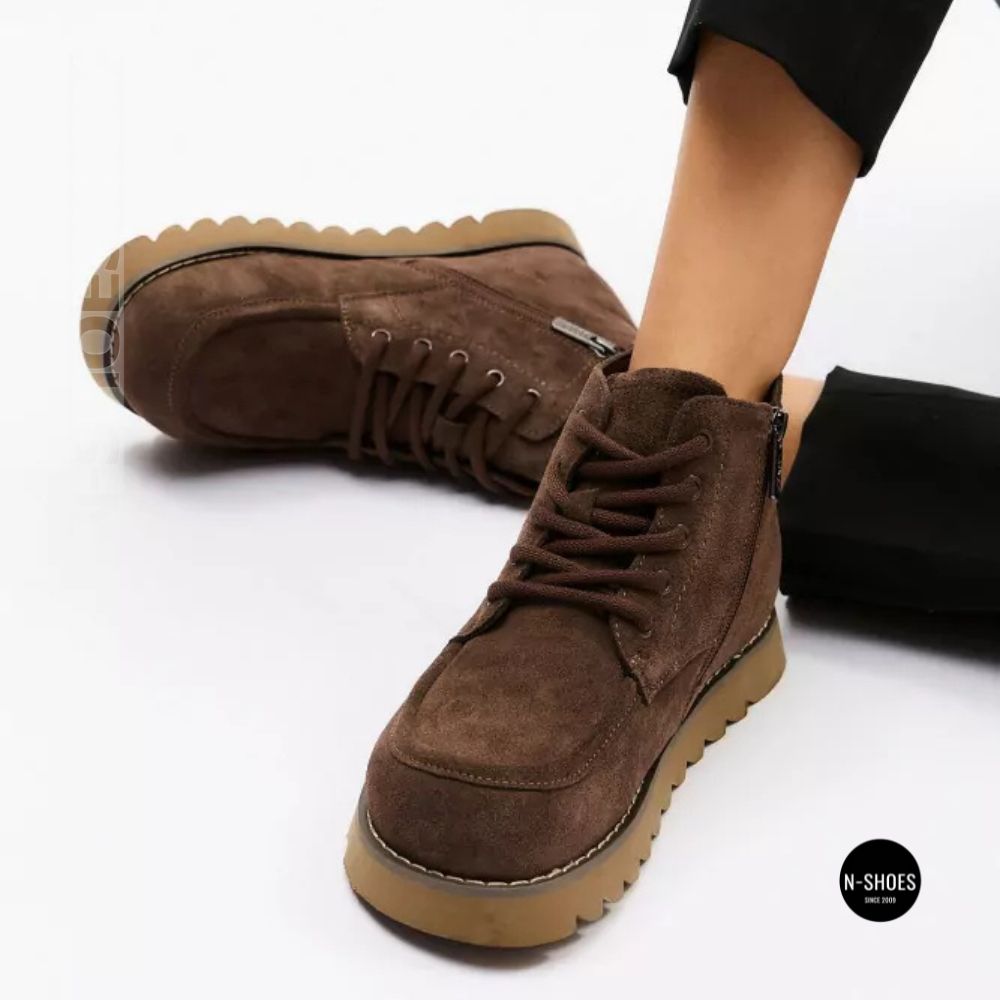 Черевики Allsy 216337 7257 BROWN SUEDE 6345 теплі на вовні