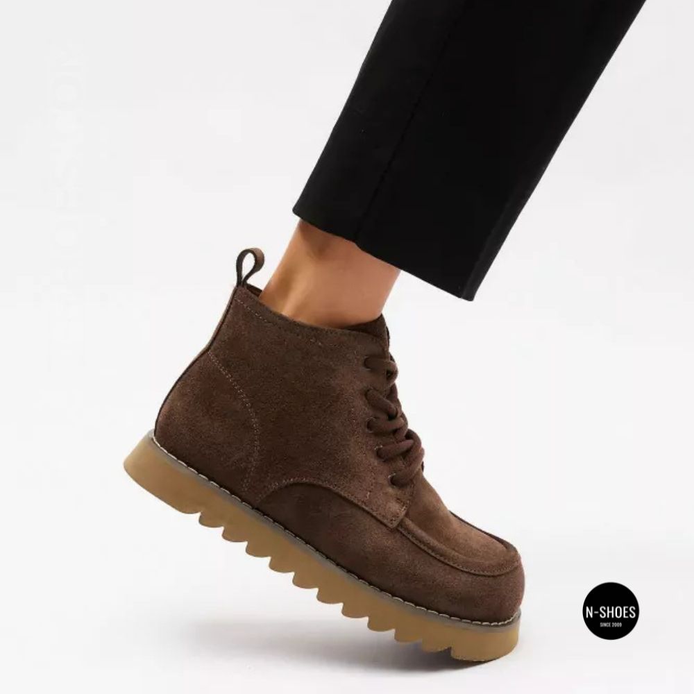 Черевики Allsy 216337 7257 BROWN SUEDE 6345 теплі на вовні