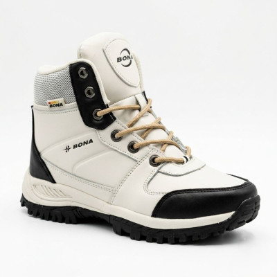 Зимові бежеві черевики Bona 957Y-2-6 Beige-Black 6360 верх із натуральної шкіри з утепленням із хутра