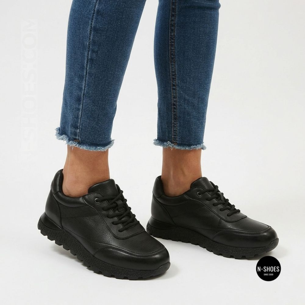 Шкіряні кросівки Allsy 216524 25D1D791-1 BLACK 6362 на щодень