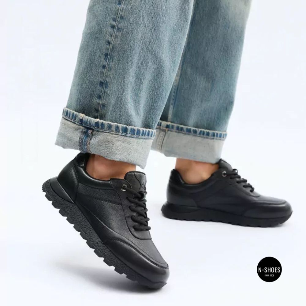 Шкіряні кросівки Allsy 216524 25D1D791-1 BLACK 6362 на щодень