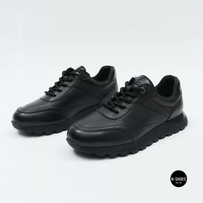 Кроссовки из кожи Allsy 216524 25D1D791-1 BLACK 6362 на весь день