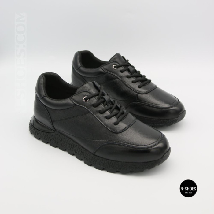 Кроссовки из кожи Allsy 216524 25D1D791-1 BLACK 6362 на весь день