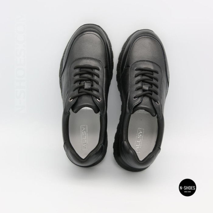 Кроссовки из кожи Allsy 216524 25D1D791-1 BLACK 6362 на весь день