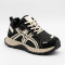 Women's winter sneakers Allsy 218904 SS-103 6367 BLACK black and beige on a thick sole with fur