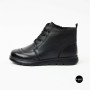 Women's leather boots Allsy 216897 687-6097-1P Lonza 219874 6368 BLACK for comfort
