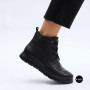 Women's leather boots Allsy 216897 687-6097-1P Lonza 219874 6368 BLACK for comfort