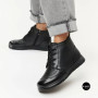 Women's leather boots Allsy 216897 687-6097-1P Lonza 219874 6368 BLACK for comfort