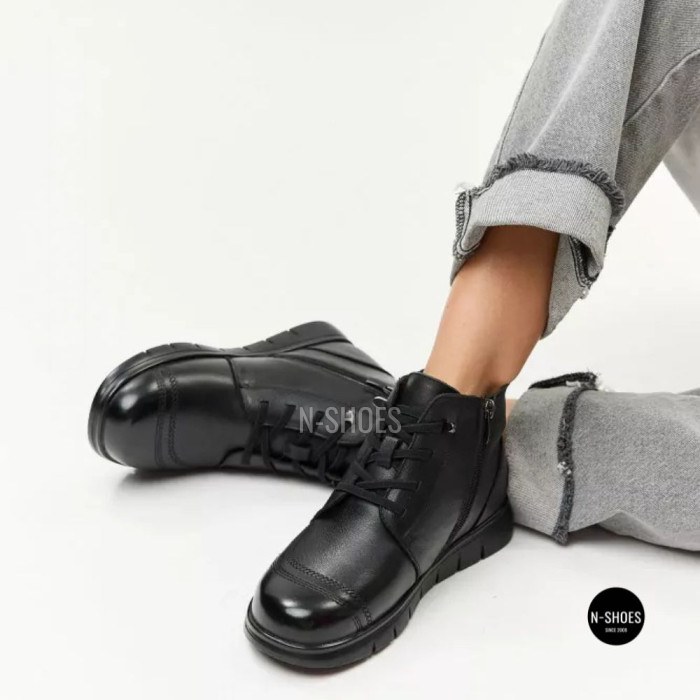 Жіночі шкіряні черевики Allsy 216897 687-6097-1P Lonza 219874 6368 BLACK для комфорту