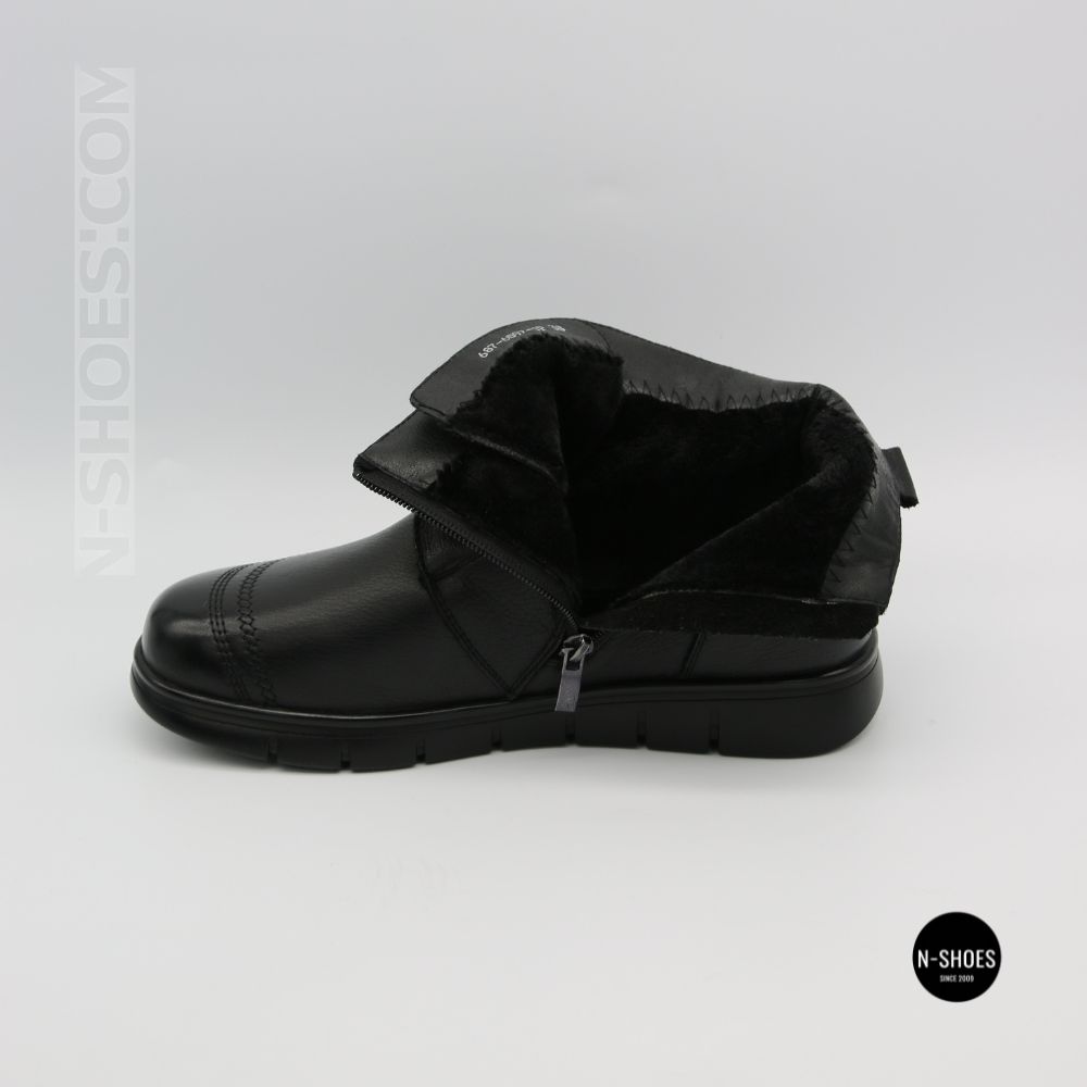 Women's leather boots Allsy 216897 687-6097-1P Lonza 219874 6368 BLACK for comfort